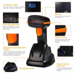 Tera 1D Wireless Barcode Scanner with USB Cradle Charging Base Handheld Scanner Barcode tera 1D barcode reader