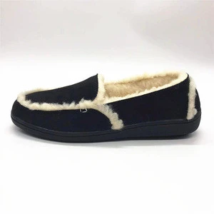 TF STAR lady flat shoes casual loafer fur lined moccasin for women