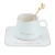 Import The latest design round handle gold rim ceramic latte coffee cup with square saucer from China