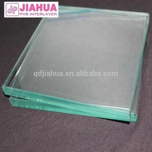 Thick 10.38mm Clear Jiahua PVB film safety Laminated Glass