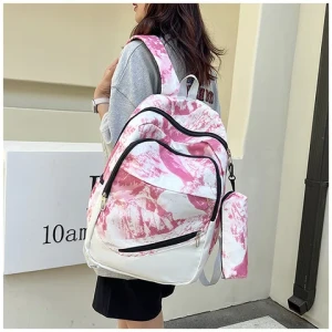 Tie Die School Students Backpack Set With Messenger Bag Pouch Girl Book Bag Back Pack Boy School Bag