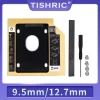 TISHRIC Aluminum HDD Caddy 9. 5mm12.7mm Optibay SATA 3.0 for 2.5" SSDCase Hard Disk Drive Enclosure Foratop CD DVD-ROM