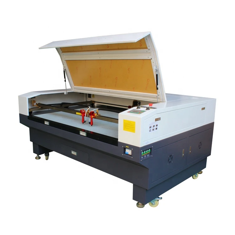 Top sale high quality double head wood laser cutting machine  for fabric