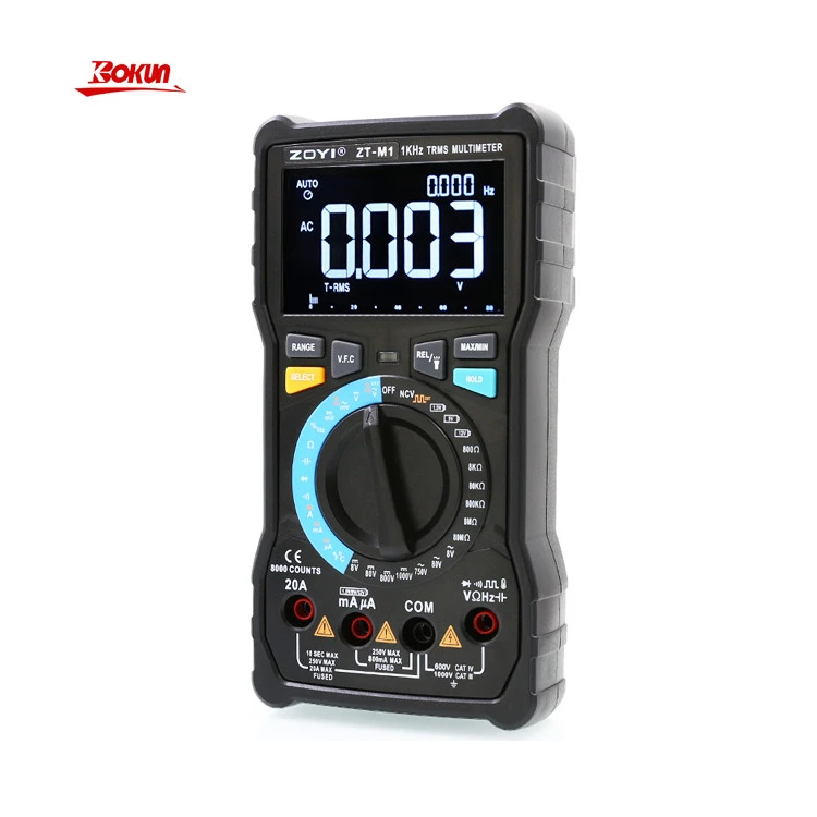 TRMS 8000 Digital Multimeter diodes voltage current resistance continuity capacitance frequency measure all in one meter