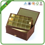 Two Layers Custom Hinged Large Velvet Truffle Packaging Gift Box with Divider