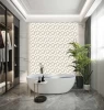 Unique design pattern white floor natural marble stone water jet mosaic tile for sale