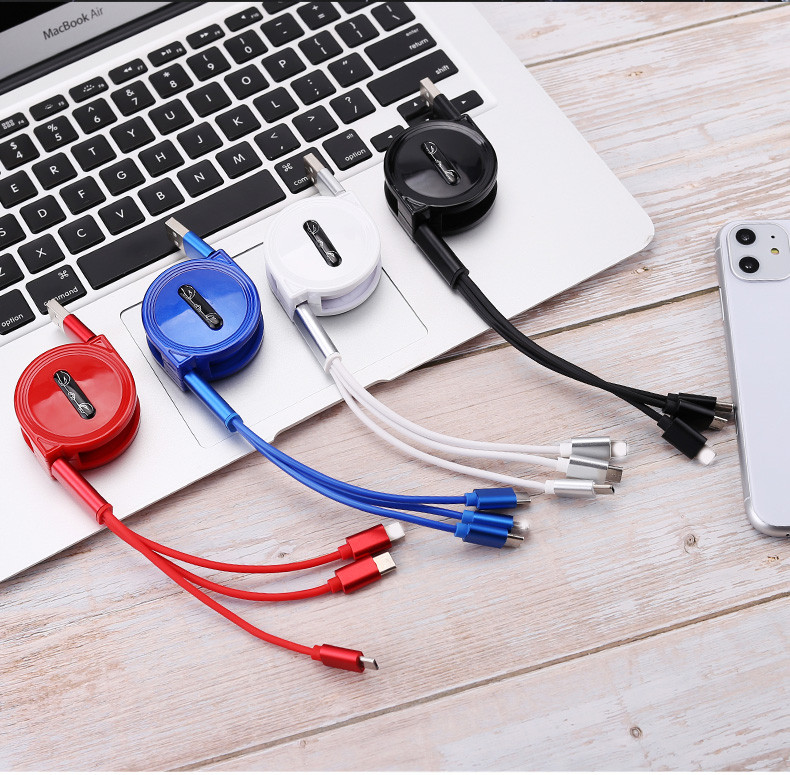 Captive Cable Buy Usb 3 In 1 Usb Cable Retractable Charging Cable External Woven Mesh ...