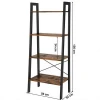 VASAGLE design portable modern furniture 4 tiers large tall industrial metal bookcase ladder book shelf wooden for living room