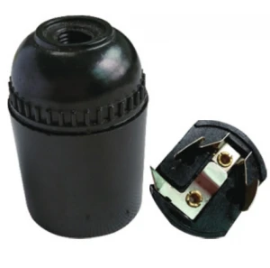 Vintage Black Bakelite Self-locking Cap Lighting Accessories E14 Lamp Holder