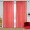 Voile fabric tulle sheer curtain red Drape Sheer Window Curtains