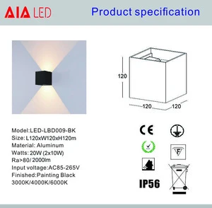 Waterproof IP65 0-90degree adjustable angle outdoor 20W outdoor led wall light led wall lamp for hotel decoration
