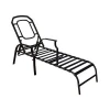 Weather &amp; Rust Resistant Steel Chair with Polyester Fabric Cushion Outdoor Chaise Lounge