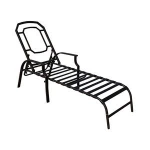 Weather & Rust Resistant Steel Chair with Polyester Fabric Cushion Outdoor Chaise Lounge