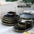 Import White color Nordic luxury gold rim ceramic dinnerware sets from China
