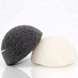 Wholesale 100% natural makeup charcoal konjac sponge cosmetic sponge puff