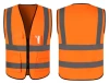 Wholesale blank quick dry wrinkle resistant Polyester fibers screen printable logo customizable safety reflective vest