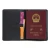 Import Wholesale Custom Brand Logo High Quality Visa Card Holder Travel Black Nappa Leather Passport Organizer Holder from China