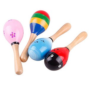 Wholesale Custom Bulk Colorful Wooden Fiesta Maracas WIth Musical Instrument Functions