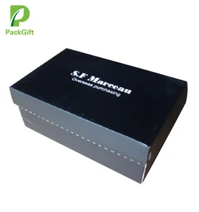 Wholesale Custom Shoe Box With Logo Black Cardboard Shoe Box Packaging