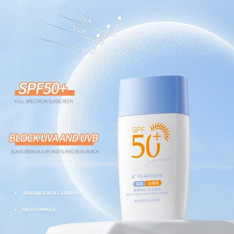 Wholesale Customized Sunscreen Spf 50 +Uv Protection Face Body Refreshing Moisturizing Sun Cream & Lotion 50G