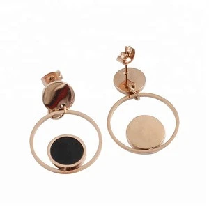 Wholesale fashion jewelry stainless steel rose gold earrings for women