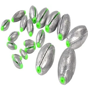 Wholesale Fishing egg sinker weights olive shaped lead sinker for saltwater or bass fishing