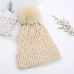 Wholesale High Quality Winter Wool Ball Hat Windproof Warm Harajuku Knitted Hat