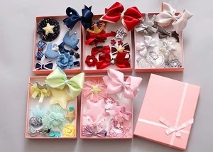 Wholesale Luxe Children Kids Hair Clips Set Bows Barrette Pastel Baby Hair Accessories Set For Baby Girls
