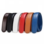 Wholesale Men Cow Cowhide Custom Ratchet Real Genuine Leather Belt Strap without Automatic Buckle