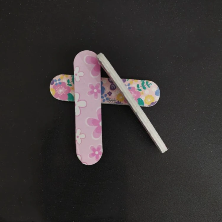 Wholesale Mini Portable Cute Grit Finger Sandpaper Reusable Manicure Flower Double Side Nail File