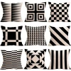 Wholesale New Digital Printing Black Geometric Linen Pillow Case Home Sofa Cushion Car Siesta Pillow