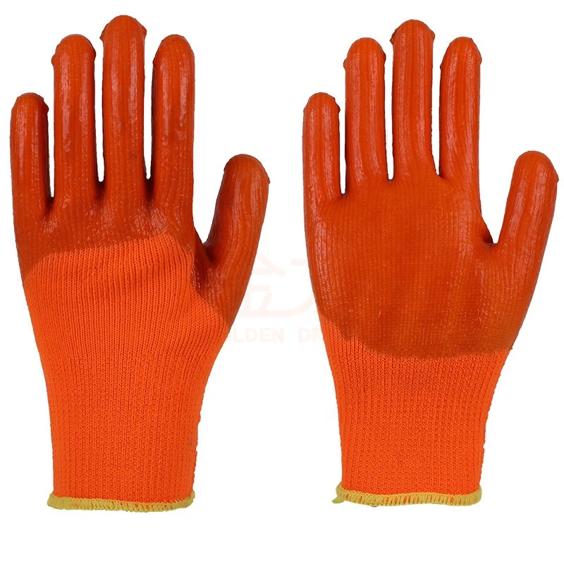 Wholesale Polyester Jersey Liner Latex Coated Safety Pvc Dipped China Working Gloves