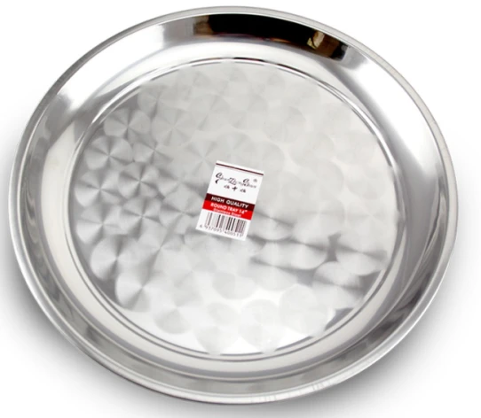 Wholesale Stainless steel Dinner Plate &amp; Dishes silver food serving tray