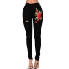 Wholesale Summer Floral Pattern  Denim  Fabric Trousers Woman Jean