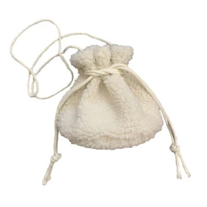 Wholesale white cute plush handbag autumn and winter cotton velvet bag pocket trend wild Messenger bag