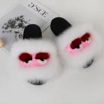 wholesale women fur slippers fluffy fox fur sandals pvc rainbo purses with fox fur slippers fox slipper female wholesale