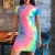 Import Wholesale women summer clothes halter dye bodycon neon dress stretch satin mini dress from China