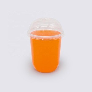 Wholesales  U Shape 8oz PET Plastic Cup With Dome Lid For Bubble Milk Tea