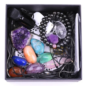 Whosale Custom Natural Crystal Kit Meditation gift Box set Chakra Stone Crystals Healing Stones
