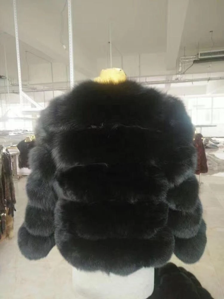 Winter New Fashion Fox Fur Coat Elegant Thick Warm Outerwear Real Fur Jacket