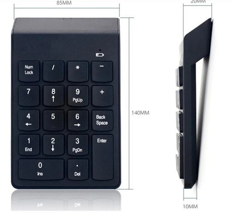 Wireless Digital Keyboard Portable Mini number Keypad USB Number Pad 18Keys