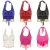 Women Padded Crop Top Glitter Sequins Beaded Tassels Halter Neck Back Tie Up Rave Clothes Club Wear Belly Dance Costume