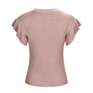 Women&#039;s Casual Tops Ruffle Sleeve V Neck Pullover Sweater