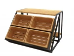 Wood Bread Display Stand Bakery Display Cabinet Cake Bread Showcase Rack Shelf