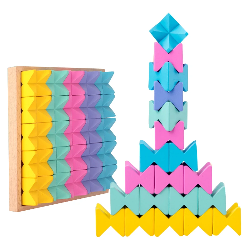 Wooden childrens early education three-dimensional geometry variable creative building blocks puzzle balance toys