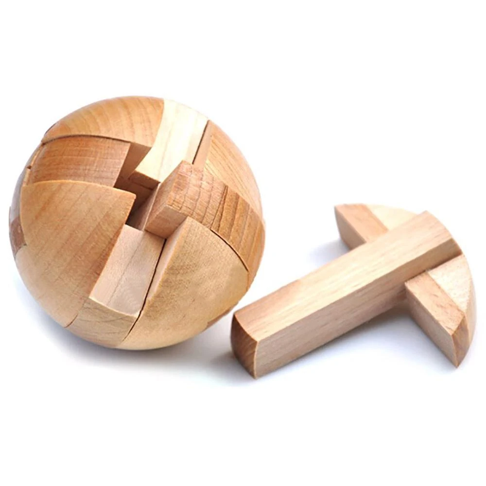 Wooden Puzzle Magic Ball Brain Teasers Toy Intelligence Game Sphere Puzzles For Adults/Kids
