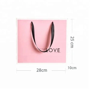 WZD15-5 Paper party bags retail custom printing ribbon handles decorative paper gift bags shop