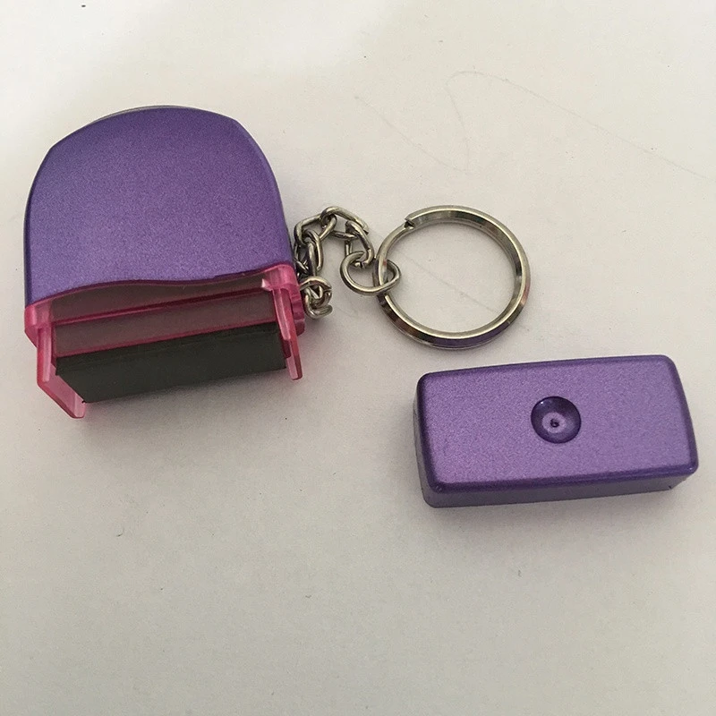 XC11*26mm flash stamp with keychain materials and with 7mm flash foam pad (purple, pink, silver, blue mount color)