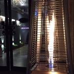 Yuanzhi Powder Coated Quadrangular Outdoor Glass Tube Flame Patio Heater Square Pyramid Quartz Tube Heaters Gray Hammered