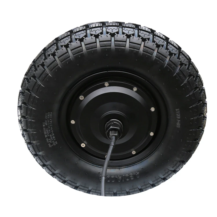 ZLTECH 16&quot; 48V 800W 200kg load brushless dc pneumatic rubber tire encoder in wheel hub servo motor for agriculture mobile robot